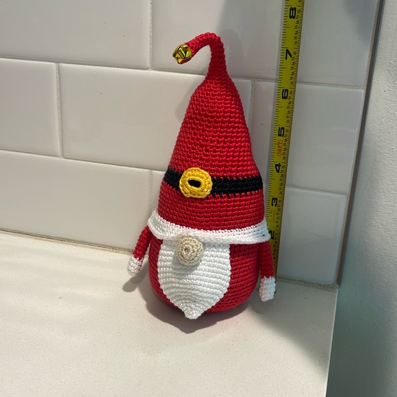 Handcrafted Santa Gnome Seasonal Christmas Crochet Decor Winter - Picture 10 of 11